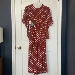 pushbutton polka dotted dress